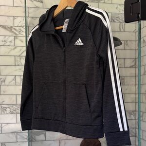 Adidas Kids Black Jacket with White Accents
